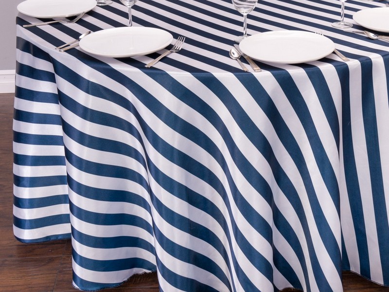 Blue And White Striped Tablecloths