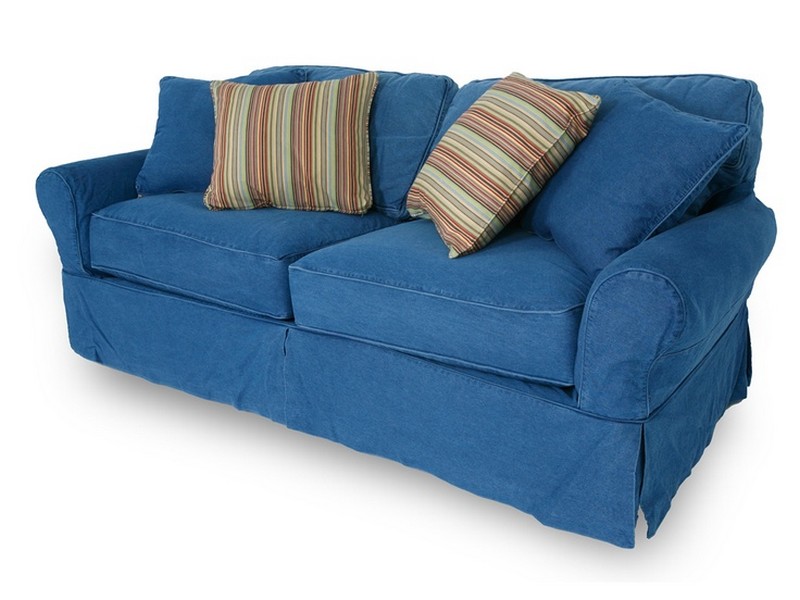 Blue Denim Slipcover Sofa