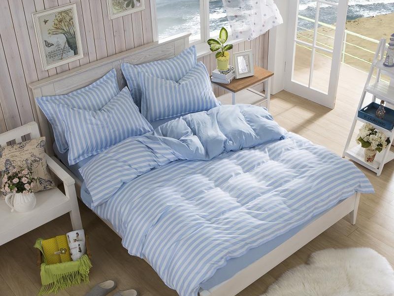 Blue Striped Sheets Full