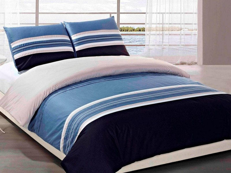 Blue Striped Sheets Queen