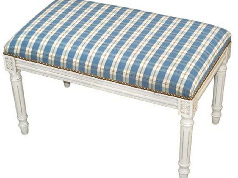 Blue Upholstered Bench