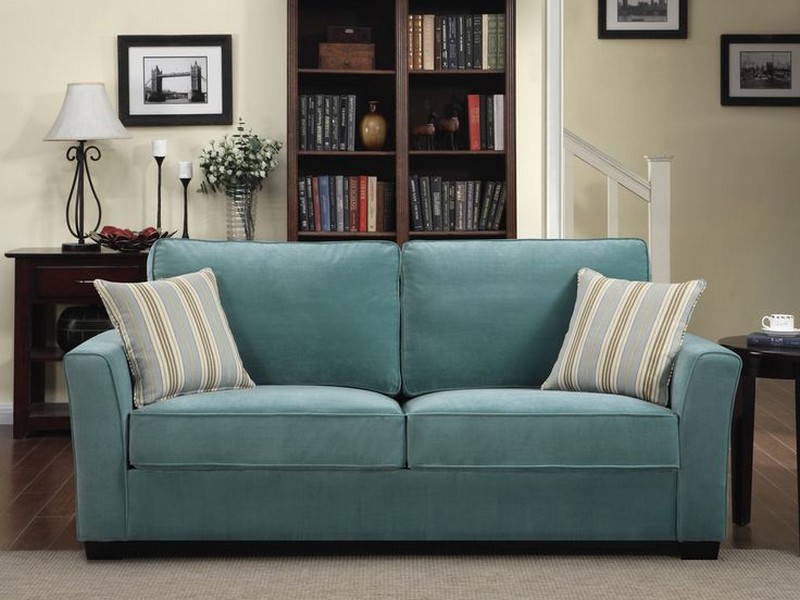 Blue Velvet Sleeper Sofa