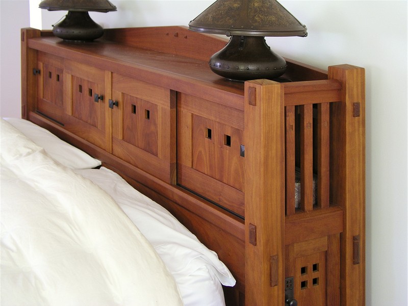 Bookcase Headboard King Solid Wood