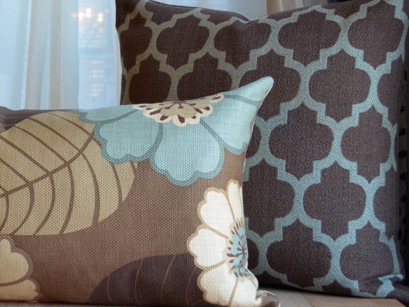 Brown And Blue Couch Pillows