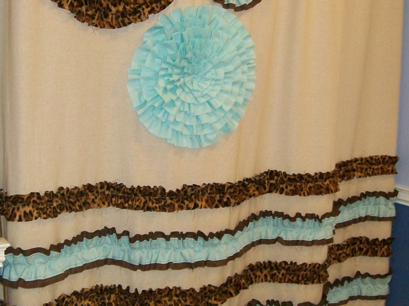 Brown And Teal Shower Curtains