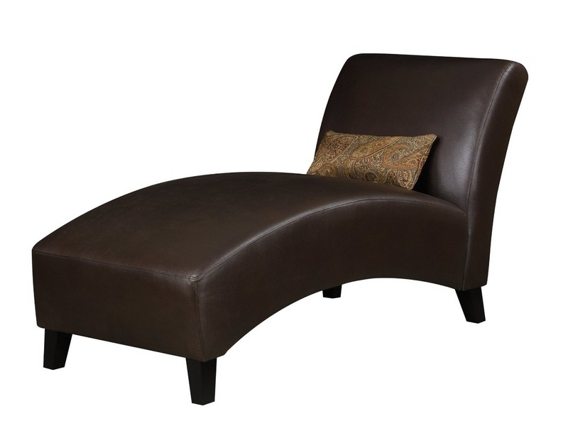 Brown Leather Chaise Lounge Chair