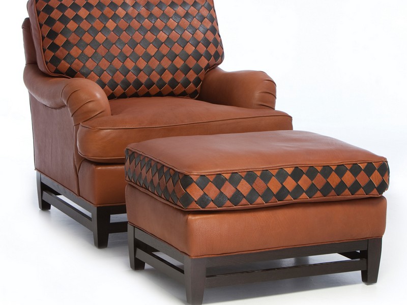 Brown Leather Club Chair And Ottoman
