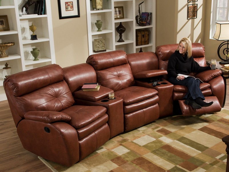 Brown Leather Recliner Sofa