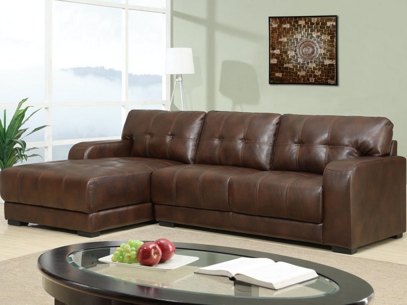 Brown Leather Sectional Sleeper Sofa