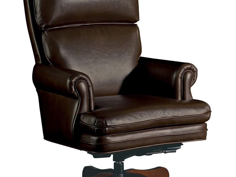 Brown Leather Swivel Chair
