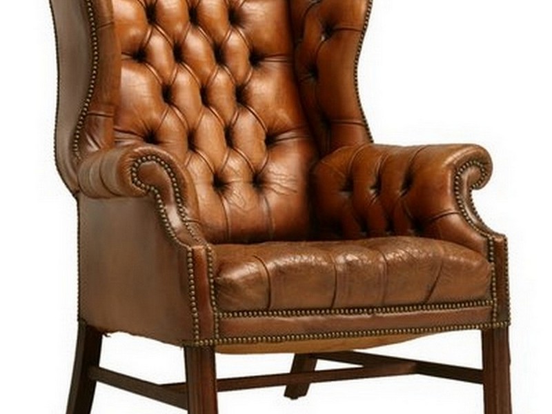 Brown Leather Wingback Chair