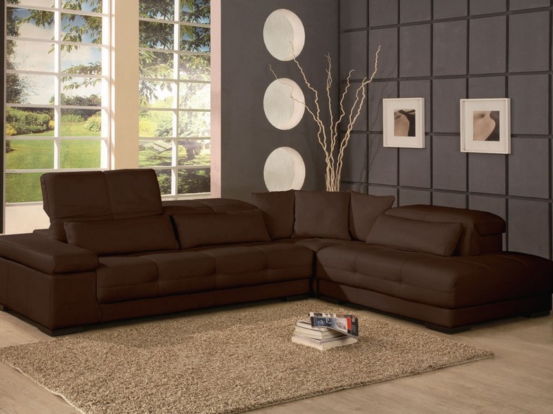 Brown Microfiber Sectional Couch