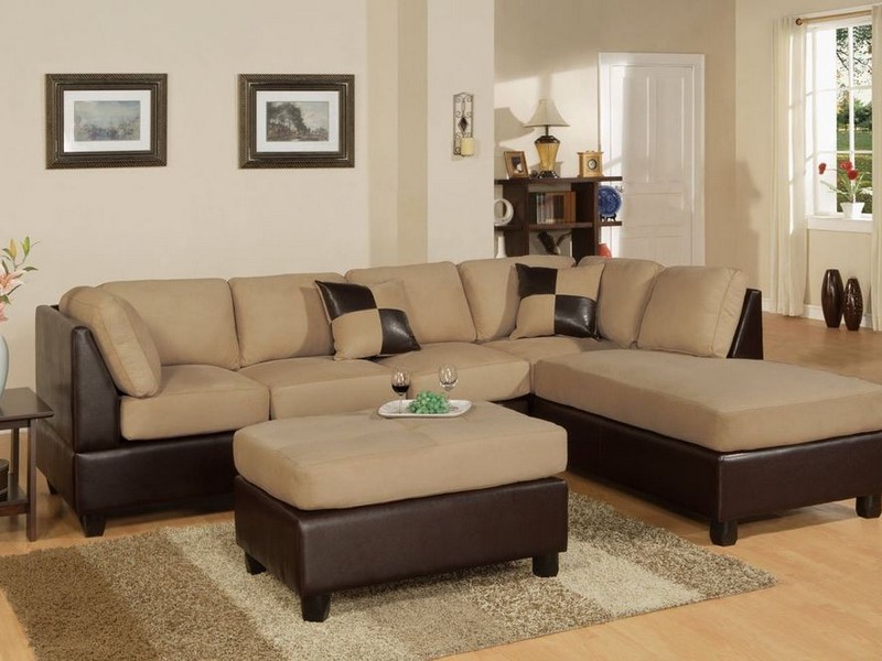 Brown Suede Sectional Couch