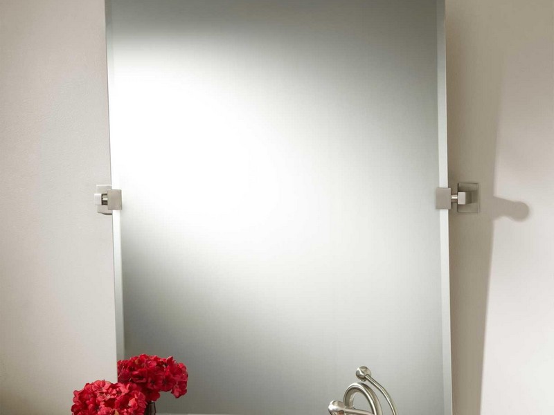 Brushed Nickel Bathroom Mirror Rectangular