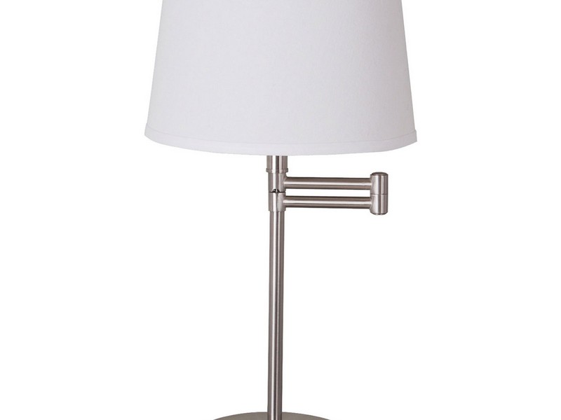 Brushed Nickel Table Lamp With Glass Shade