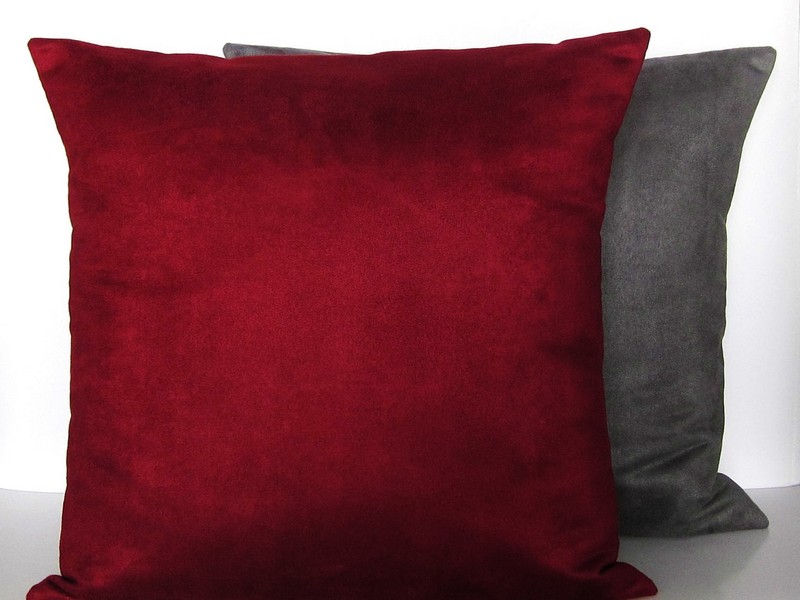 Burgundy And Grey Throw Pillows