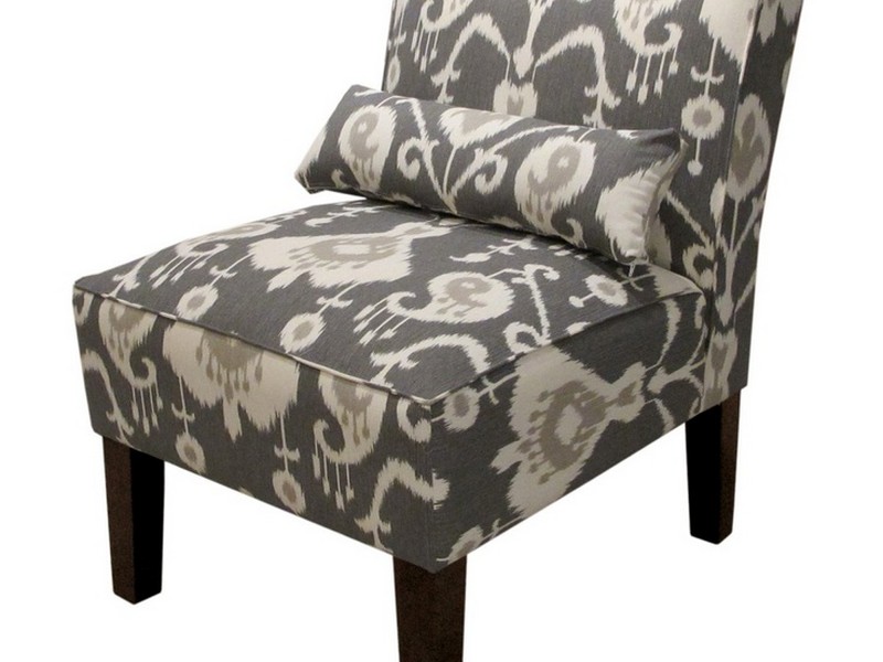 Burke Armless Slipper Chair Khaki Zebra