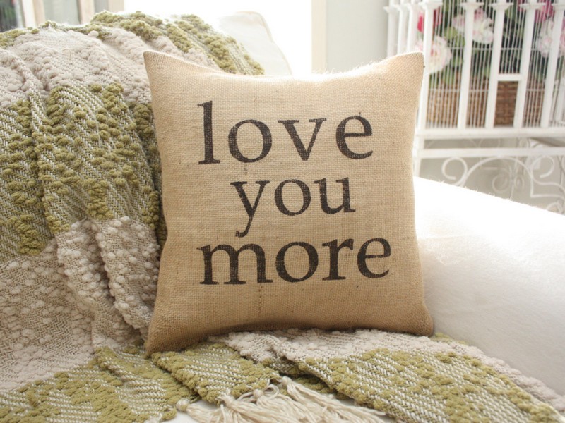 Burlap Pillows With Sayings