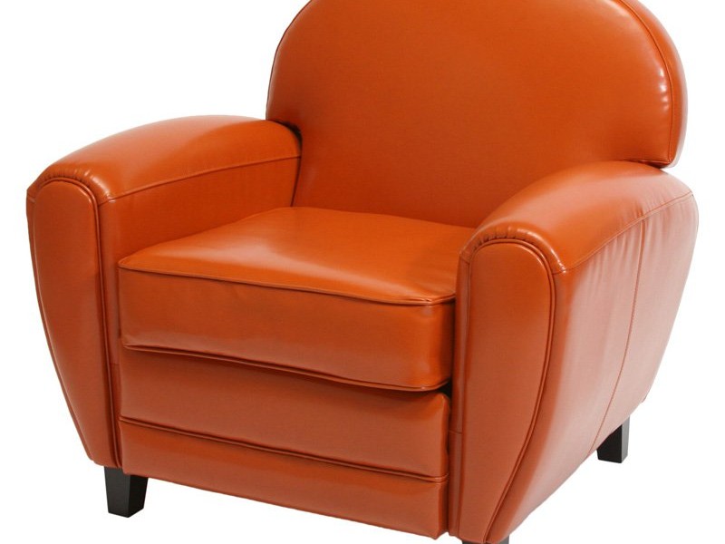 Burnt Orange Leather Accent Chair