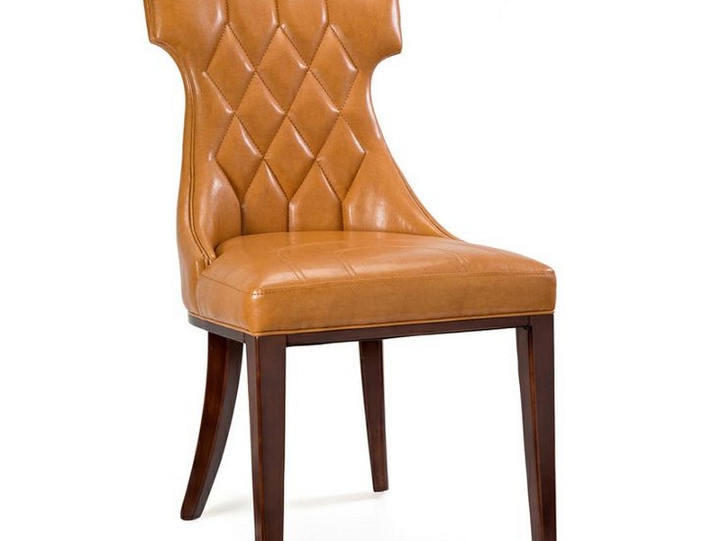 Camel Leather Dining Chair