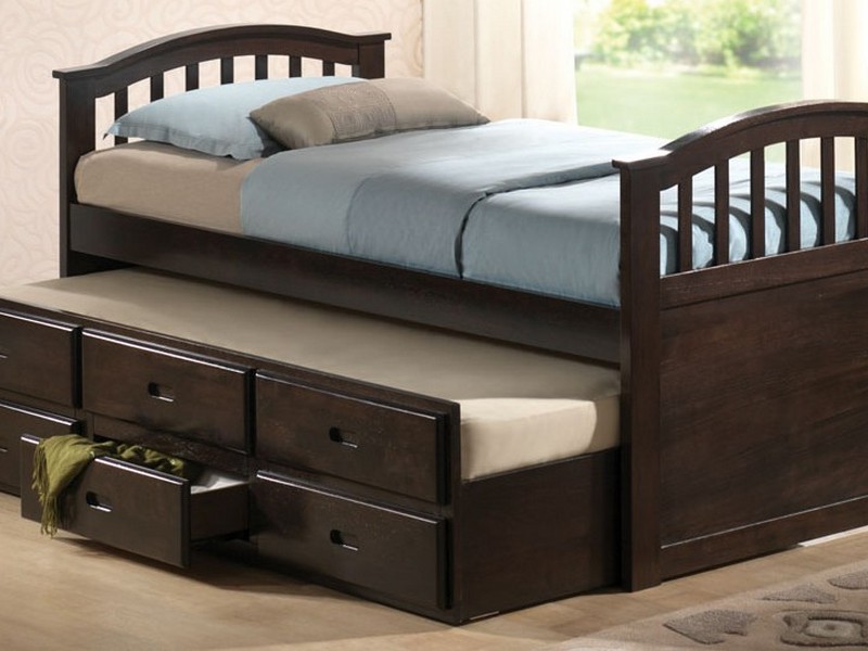 Captain Bed With Trundle And Bookcase