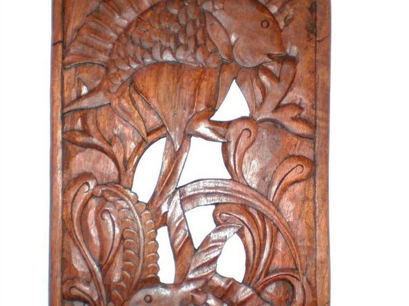 Carved Wood Wall Panel