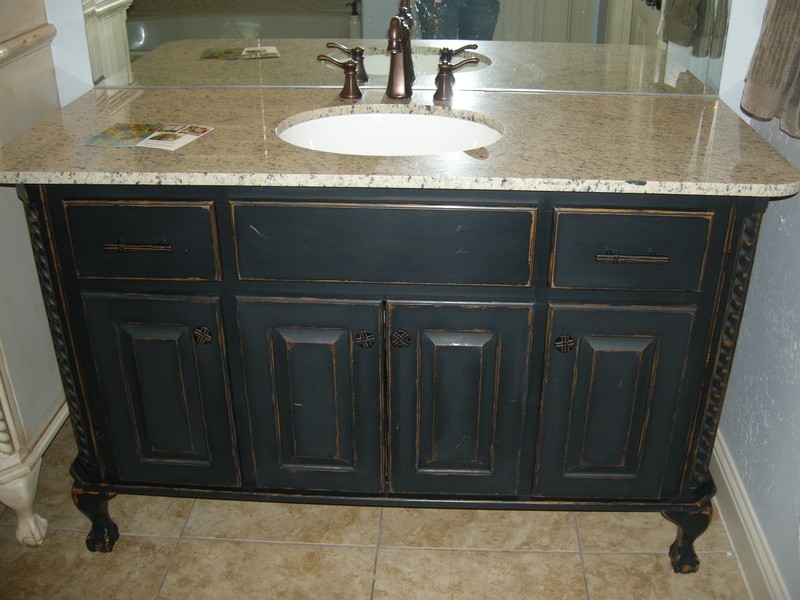 Chalk Painted Bathroom Vanity