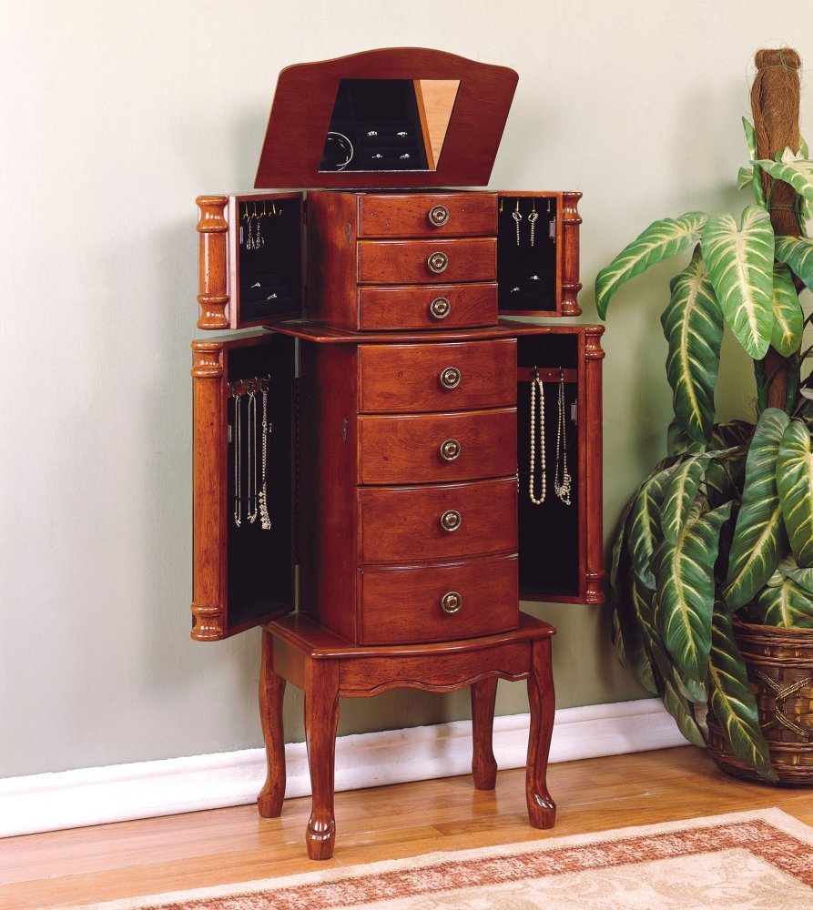 Cherry Wood Jewelry Armoire