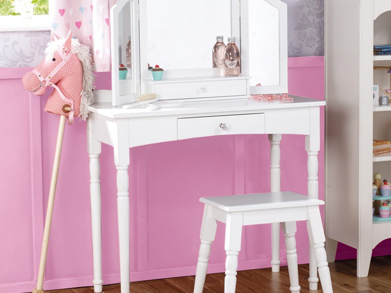 Childrens Vanity Table With Mirror And Bench