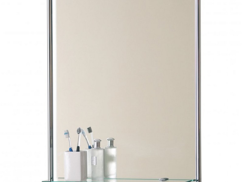 Chrome Bathroom Mirror With Shelf