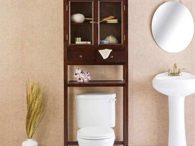 Chrome Bathroom Shelves Over Toilet