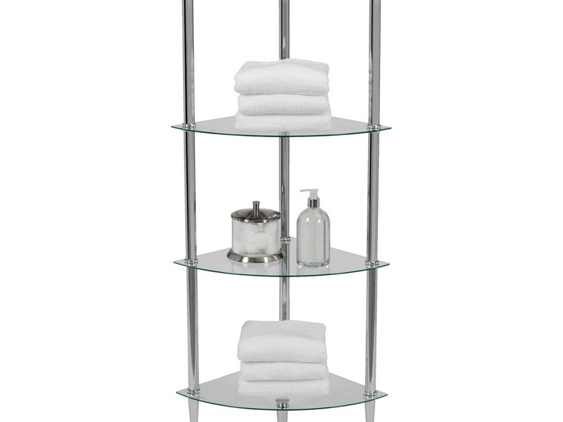 Chrome Bathroom Storage Tower