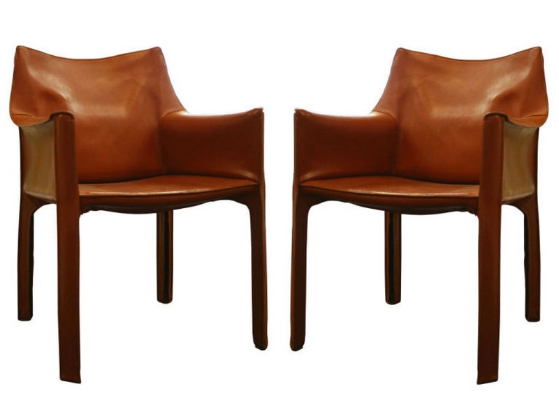 Cognac Leather Dining Chair