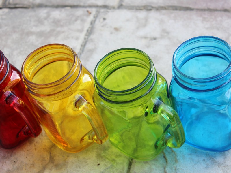 Colored Mason Jar Drinking Glasses