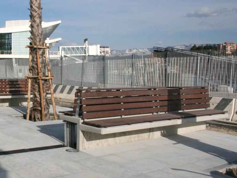 Concrete Benches With Backs