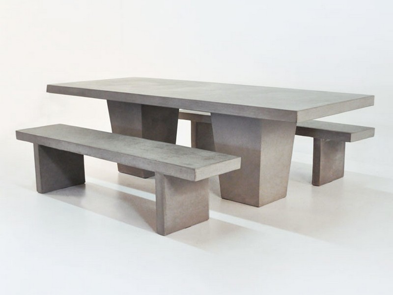 Concrete Table And Benches