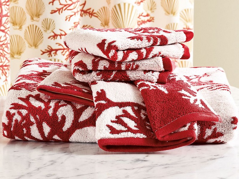 Coral Bath Towels Pottery Barn