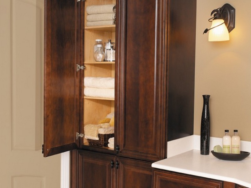 Corner Bathroom Linen Cabinet