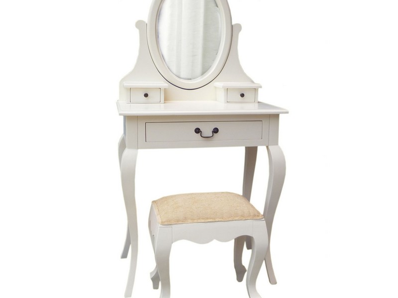 Corner Dressing Table White