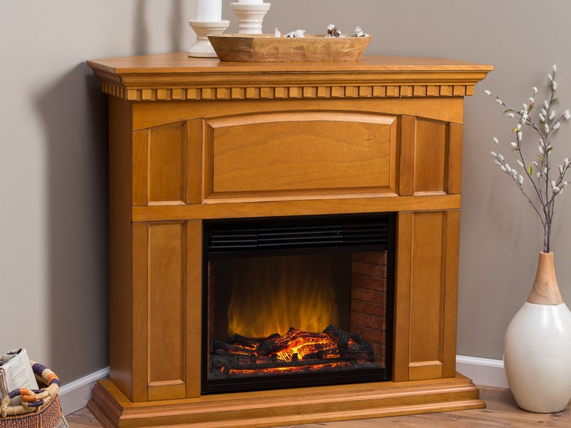 Corner Electric Fireplace Media Console