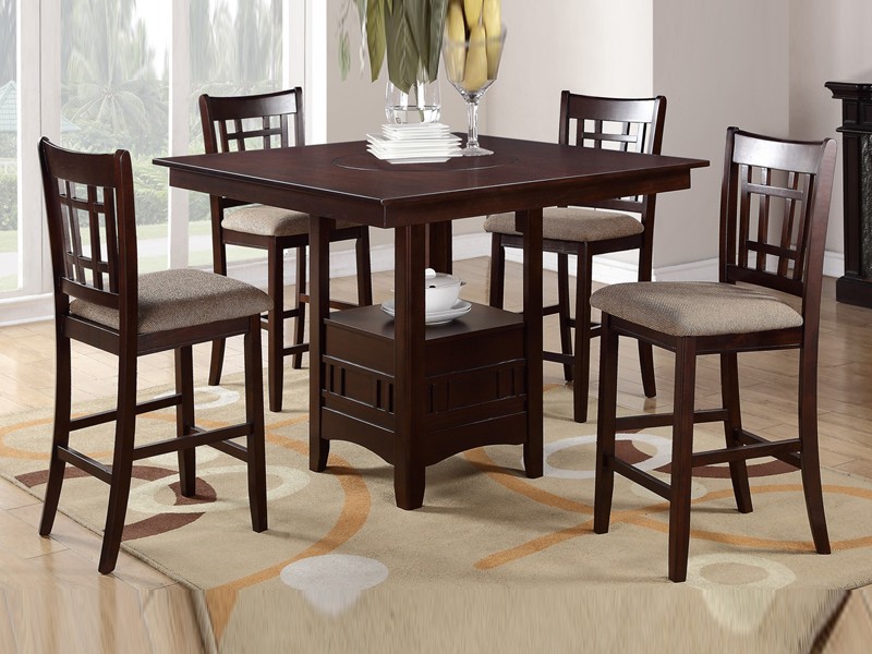 Counter Height Dining Table With Lazy Susan