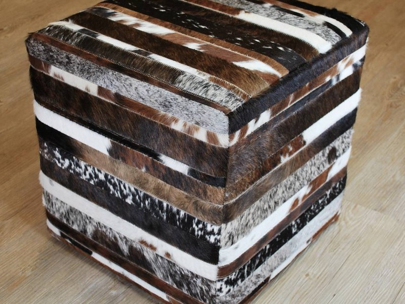 Cowhide Ottoman Cube