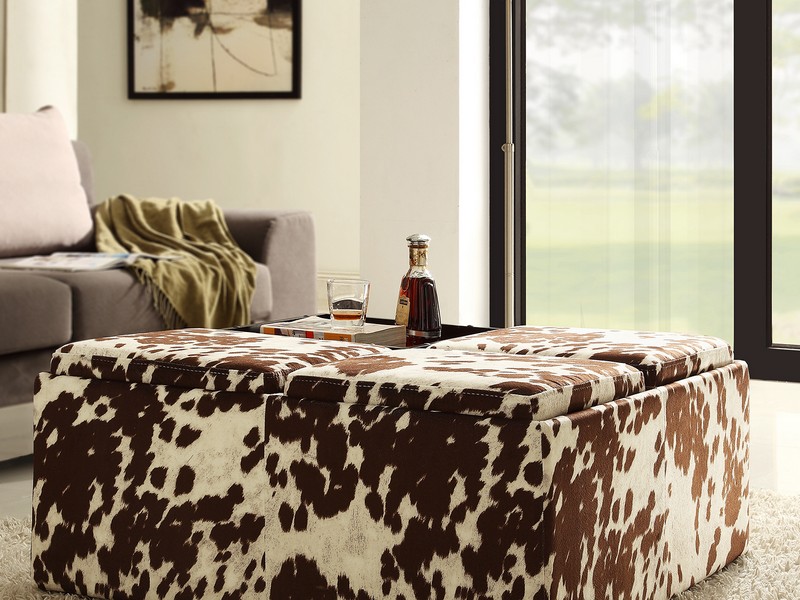 Cowhide Ottoman Living Room