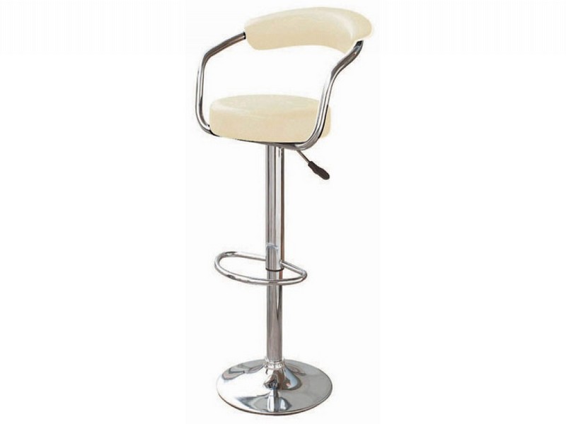 Cream Faux Leather Bar Stools