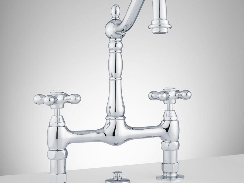 Cross Handle Bathroom Faucet 8 Inch