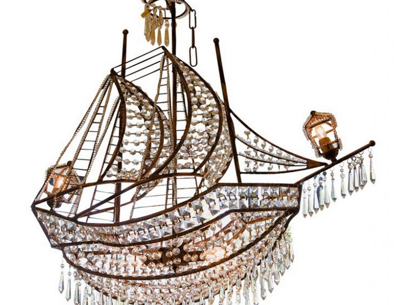 Crystal Pirate Ship Chandelier