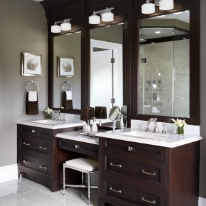 Custom Bathroom Vanities With Makeup Area
