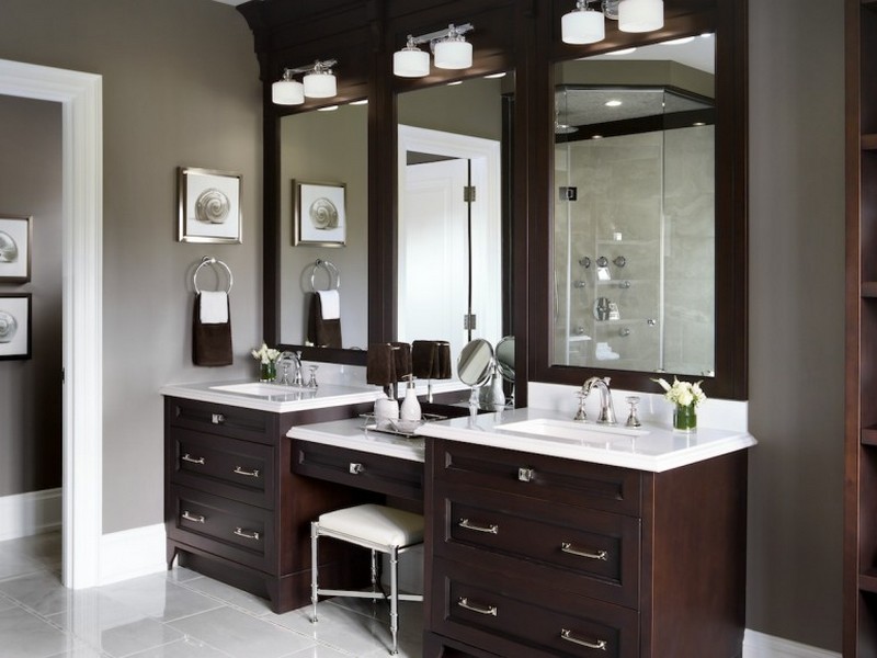 Custom Bathroom Vanities With Makeup Area