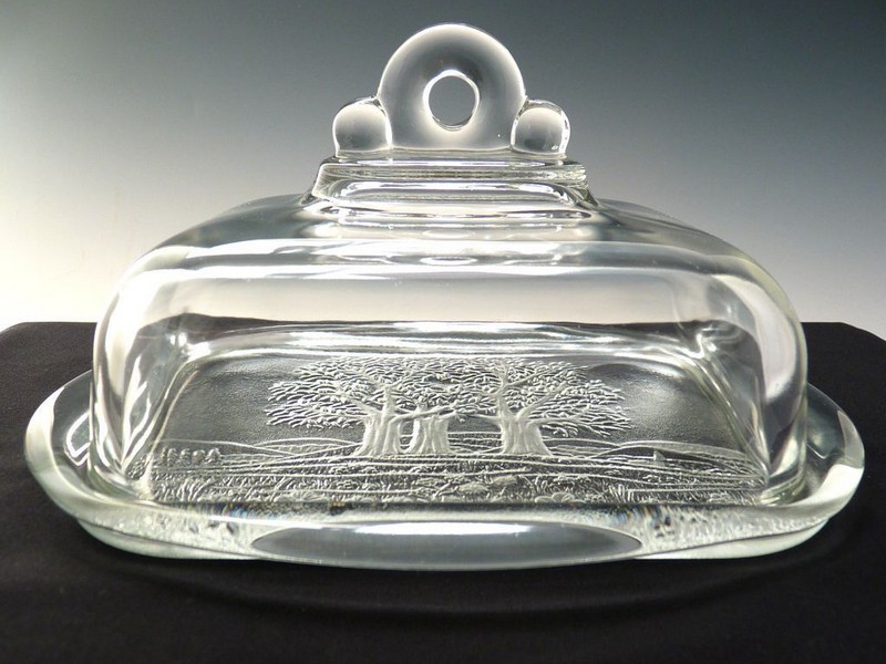 Cut Glass Butter Dish With Lid