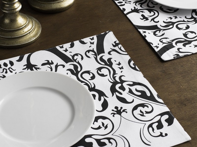 Damask Placemats Black And White